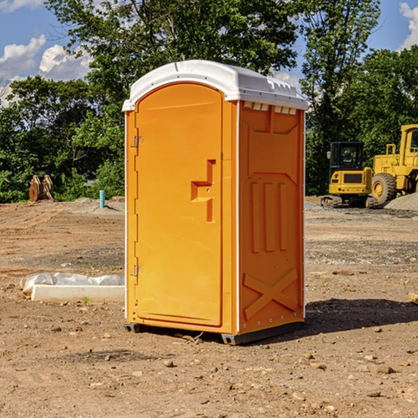 what is the maximum capacity for a single portable restroom in Borup